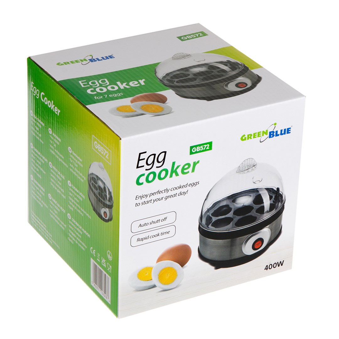 GreenBlue automatic egg cooker, 400W power, up to 7 eggs, measuring cup, 220-240V~, 50 Hz, GB572-5