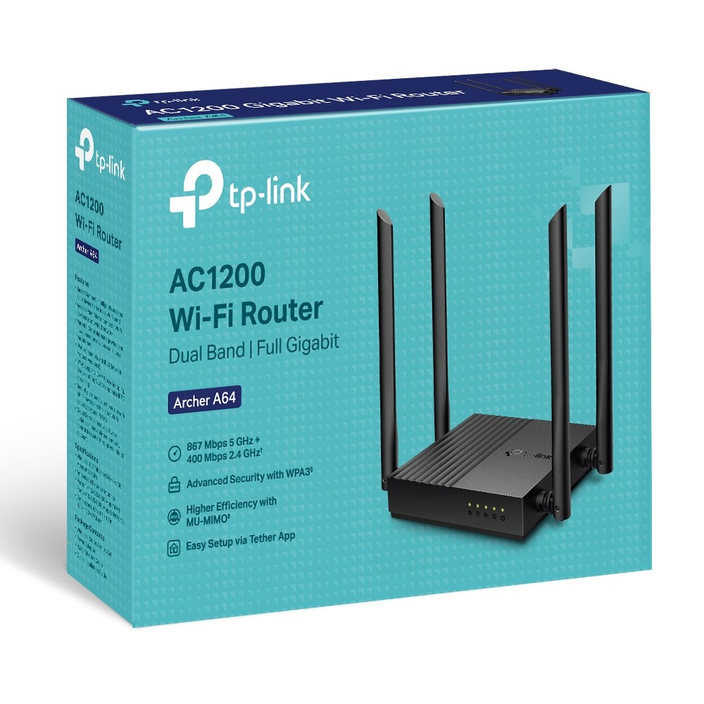 TP-Link ARCHER A64 wireless router Gigabit Ethernet Dual-band (2.4 GHz / 5 GHz) Black-4