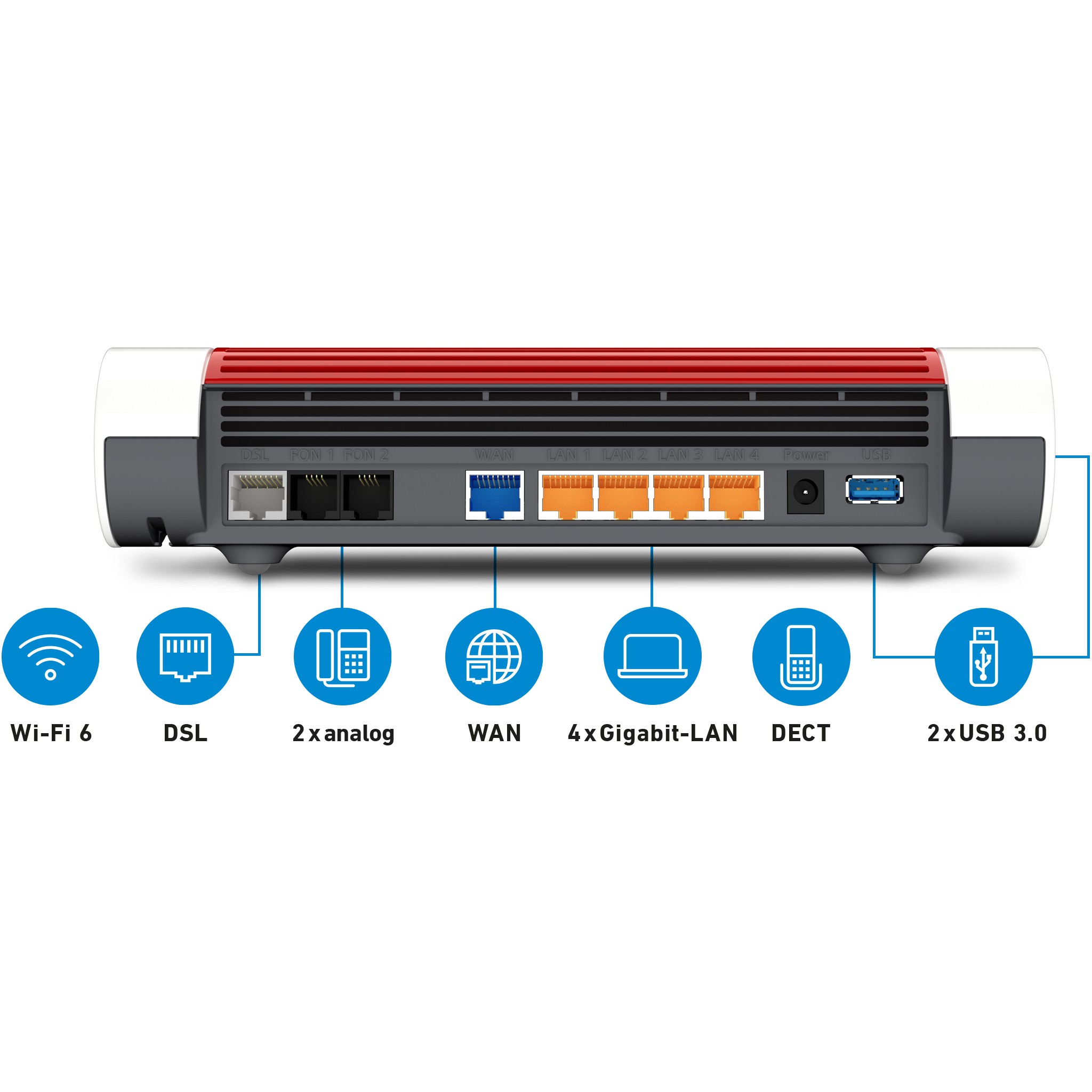 Bežični router FRITZ!BOX 7590 AX (Gigabit Ethernet, Dual-band 2.4 GHz / 5 GHz, Bijeli)-2