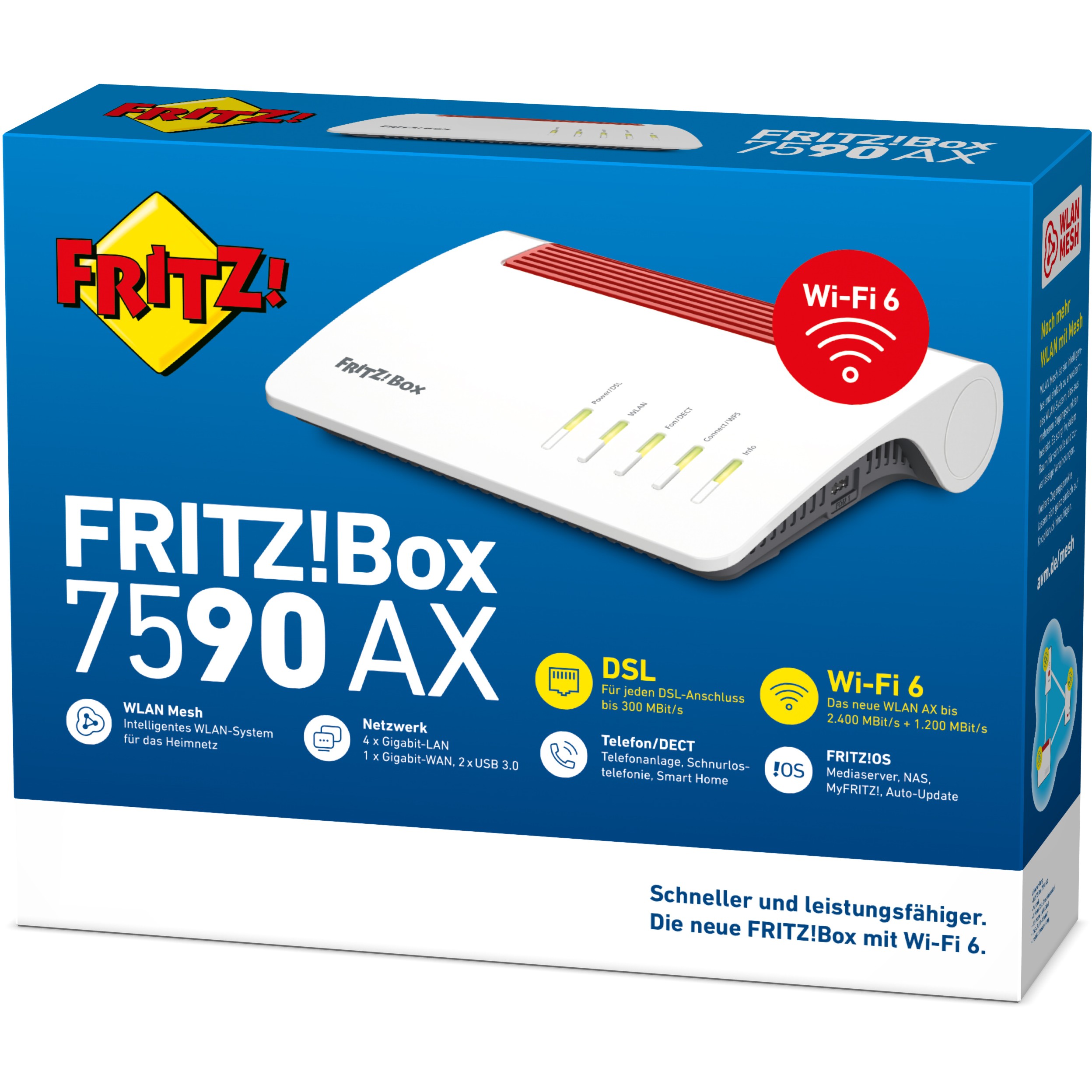 Bežični router FRITZ!BOX 7590 AX (Gigabit Ethernet, Dual-band 2.4 GHz / 5 GHz, Bijeli)-3