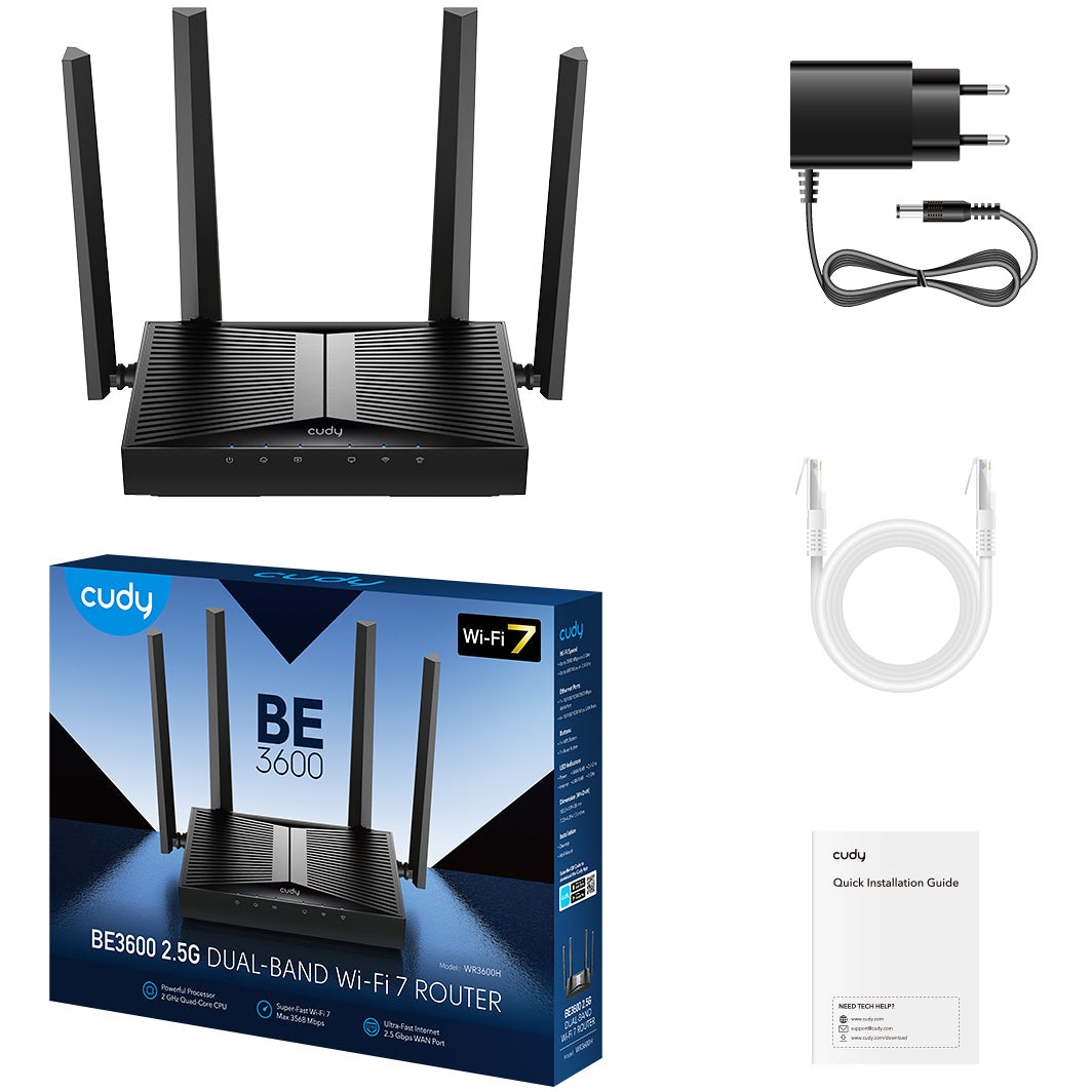 Router CUDY WR3600H BE3600 2.5G Wi-Fi 7 Mesh Router-2