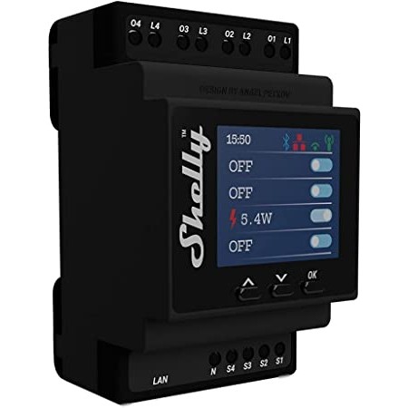 Prekidač SHELLY PRO 4PM (max. 40A, 1 phase, 4 channels, measuring function)-0