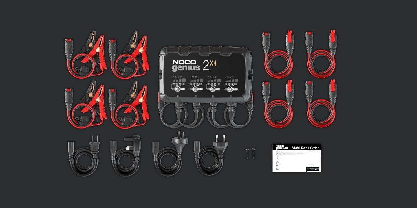 Punjač baterija NOCO GENIUS2X4 (4 x 2 A, 4 x 30 W, 12/6 V, IP60, siva/crna)-3