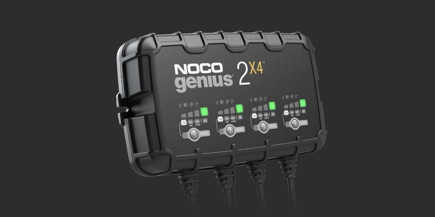 Punjač baterija NOCO GENIUS2X4 (4 x 2 A, 4 x 30 W, 12/6 V, IP60, siva/crna)-1