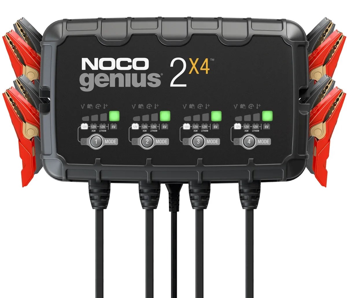 Punjač baterija NOCO GENIUS2X4 (4 x 2 A, 4 x 30 W, 12/6 V, IP60, siva/crna)-0