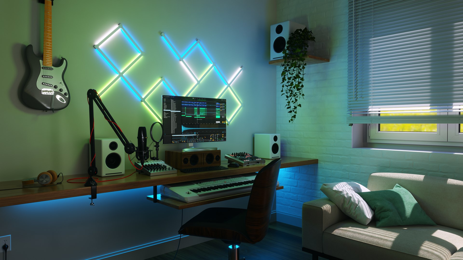 Set za proširenje pametne rasvjete NANOLEAF Lines Squared Expansion Pack (3 svjetlosne linije, RGBW)-3
