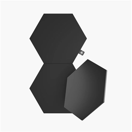 Pametni zidni paneli NANOLEAF Shapes Black Hexagon Expansion Pack (3 panela, 16M+ boja, WiFi)-3