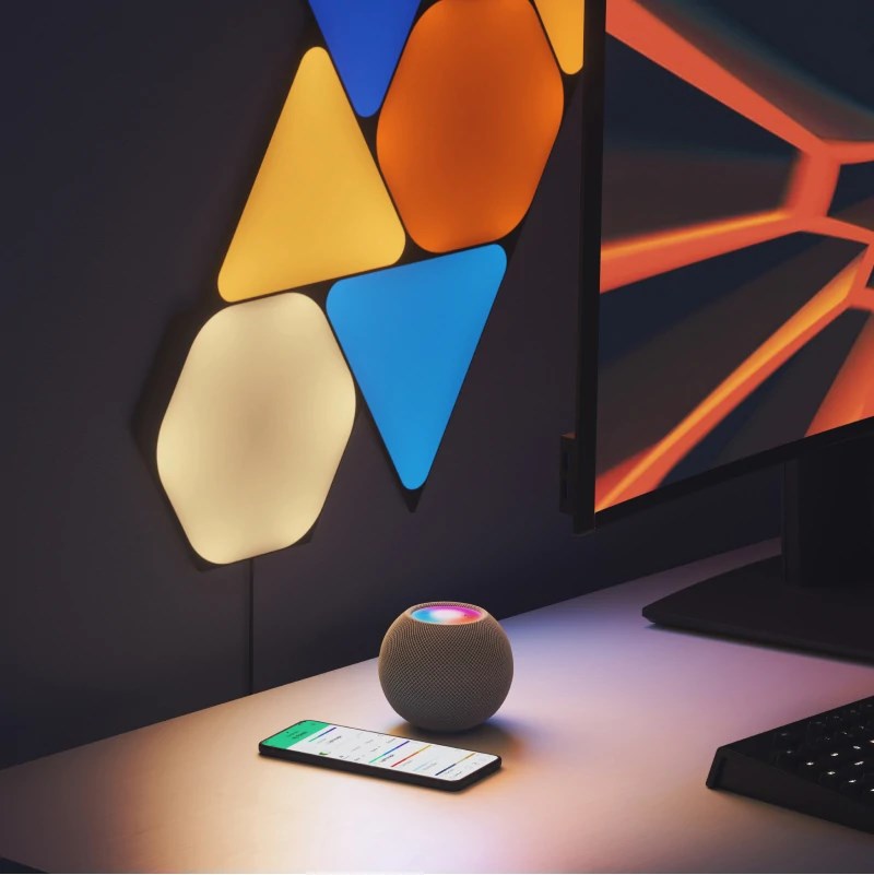 Pametni zidni paneli NANOLEAF Shapes Black Hexagon Expansion Pack (3 panela, 16M+ boja, WiFi)-2