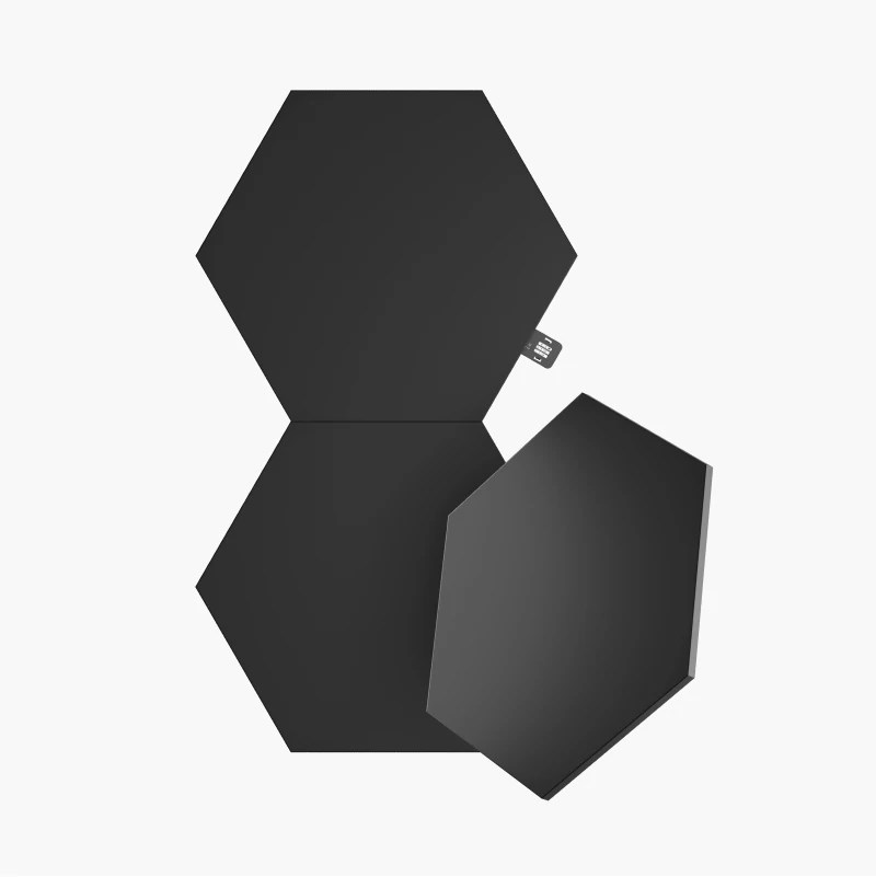 Pametni zidni paneli NANOLEAF Shapes Black Hexagon Expansion Pack (3 panela, 16M+ boja, WiFi)-0