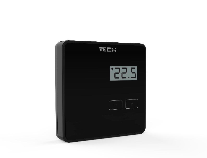 Bežični sobni regulator TECH CONTROLLERS R-8b, crna boja-0
