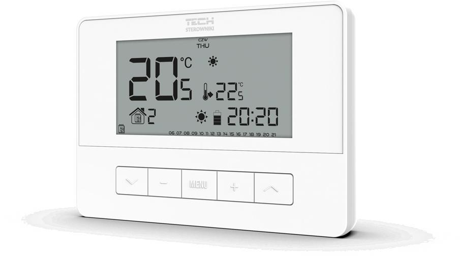 Sobni regulator TECH CONTROLLERS T-4.1 (Žičani, dvo-položajni, LED zaslon) bijeli-0