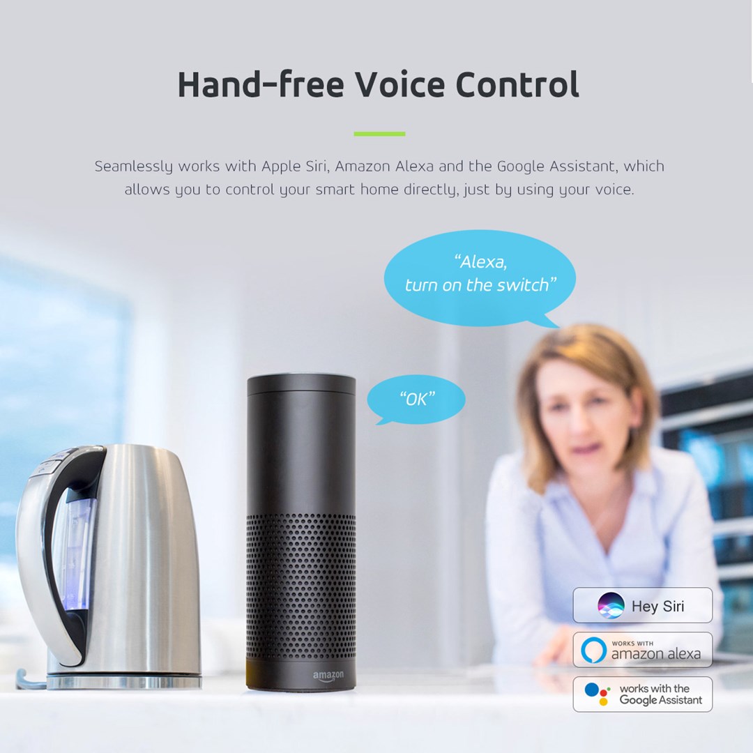 WiFi pametna dvostruka utičnica GREENBLUE GB720 (mjerenje potrošnje, 3680W)-3