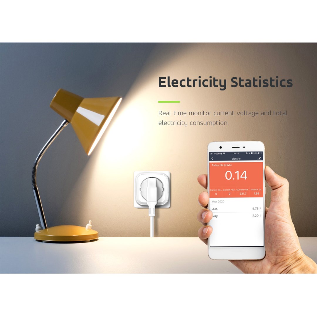 WiFi pametna dvostruka utičnica GREENBLUE GB720 (mjerenje potrošnje, 3680W)-11