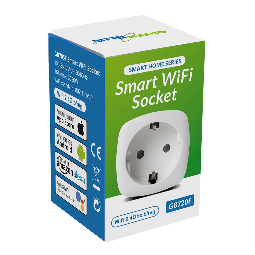WiFi pametna dvostruka utičnica GREENBLUE GB720 (mjerenje potrošnje, 3680W)-2