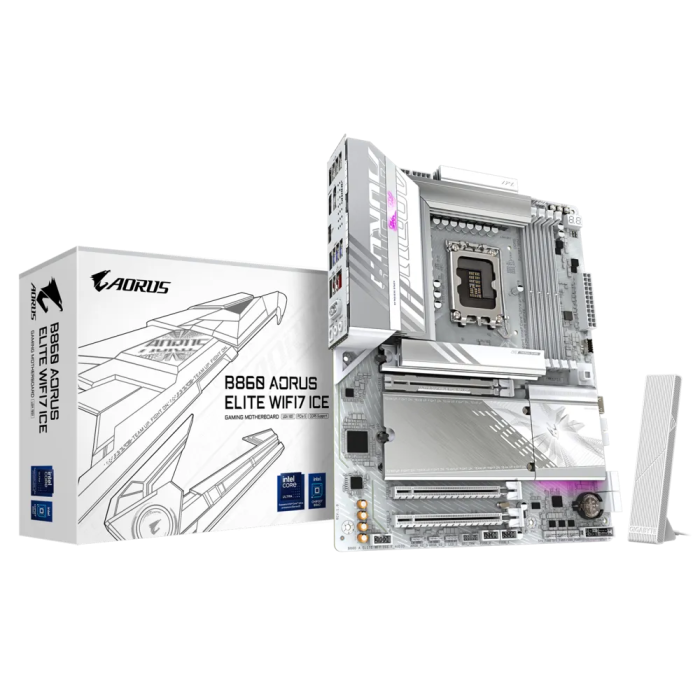 Matična ploča GIGABYTE B860 AORUS ELITE WIFI7 ICE (Intel Core Ultra Series CPUs, do 9200MHz DDR5, 1xPCIe 5.0 + 2xPCIe 4.0 M.2, 2.5GbE LAN, WIFI 7, USB 4)-0