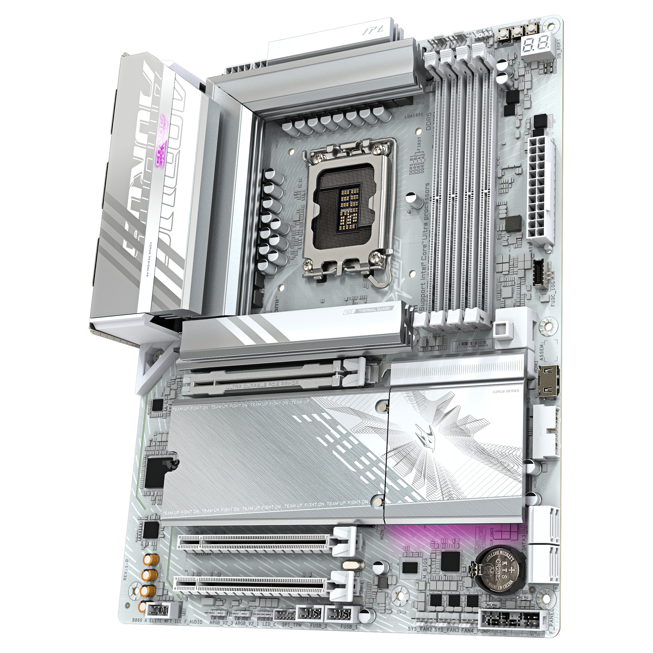 Matična ploča GIGABYTE B860 AORUS ELITE WIFI7 ICE (Intel Core Ultra Series CPUs, do 9200MHz DDR5, 1xPCIe 5.0 + 2xPCIe 4.0 M.2, 2.5GbE LAN, WIFI 7, USB 4)-8