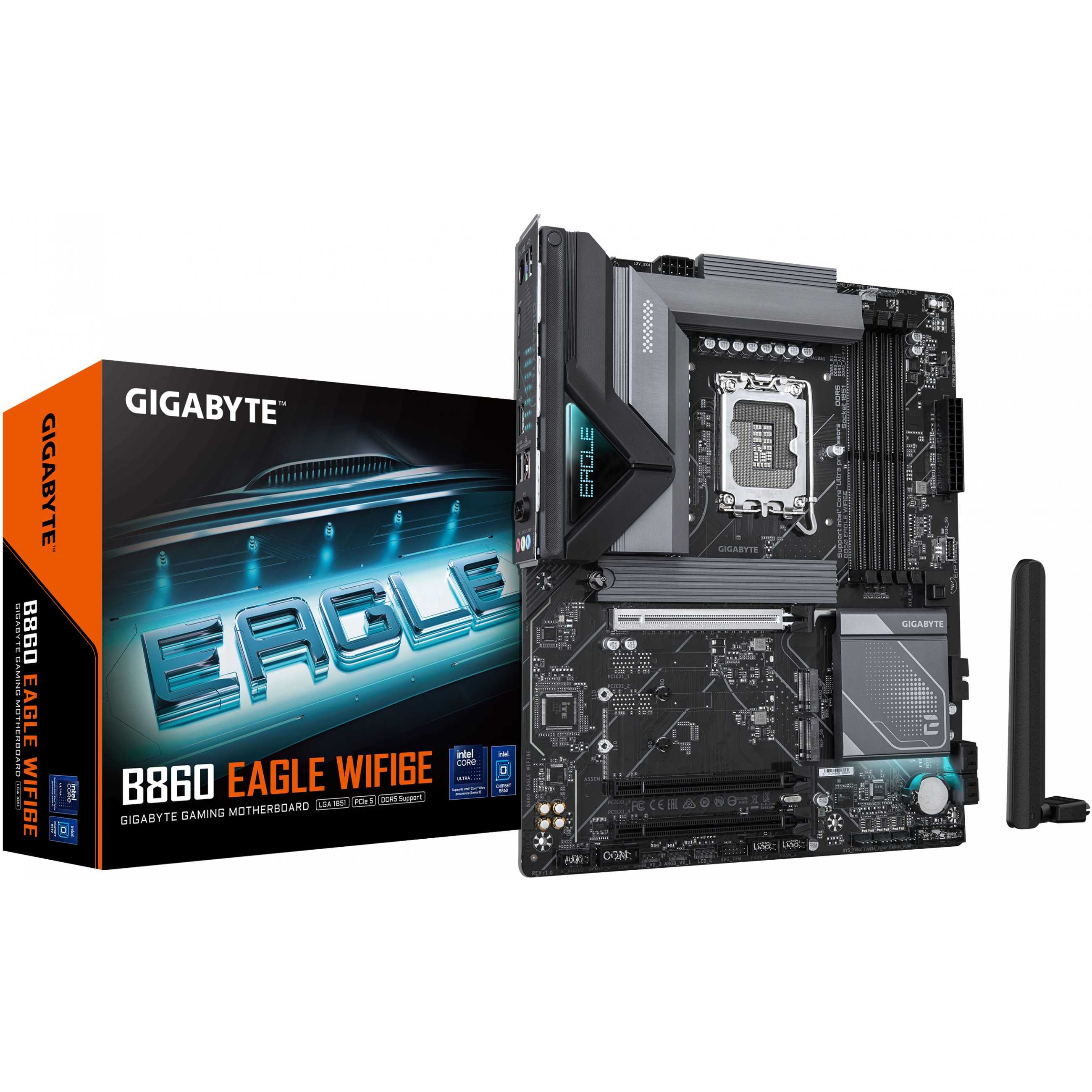 Matična ploča GIGABYTE B860 EAGLE WIFI6E (Intel Core Ultra Series CPUs, do 9066MHz DDR5, 1xPCIe 5.0 + 2xPCIe 4.0 M.2, 2.5GbE LAN, WIFI 6E, USB 3.2 Gen 2x2)-1