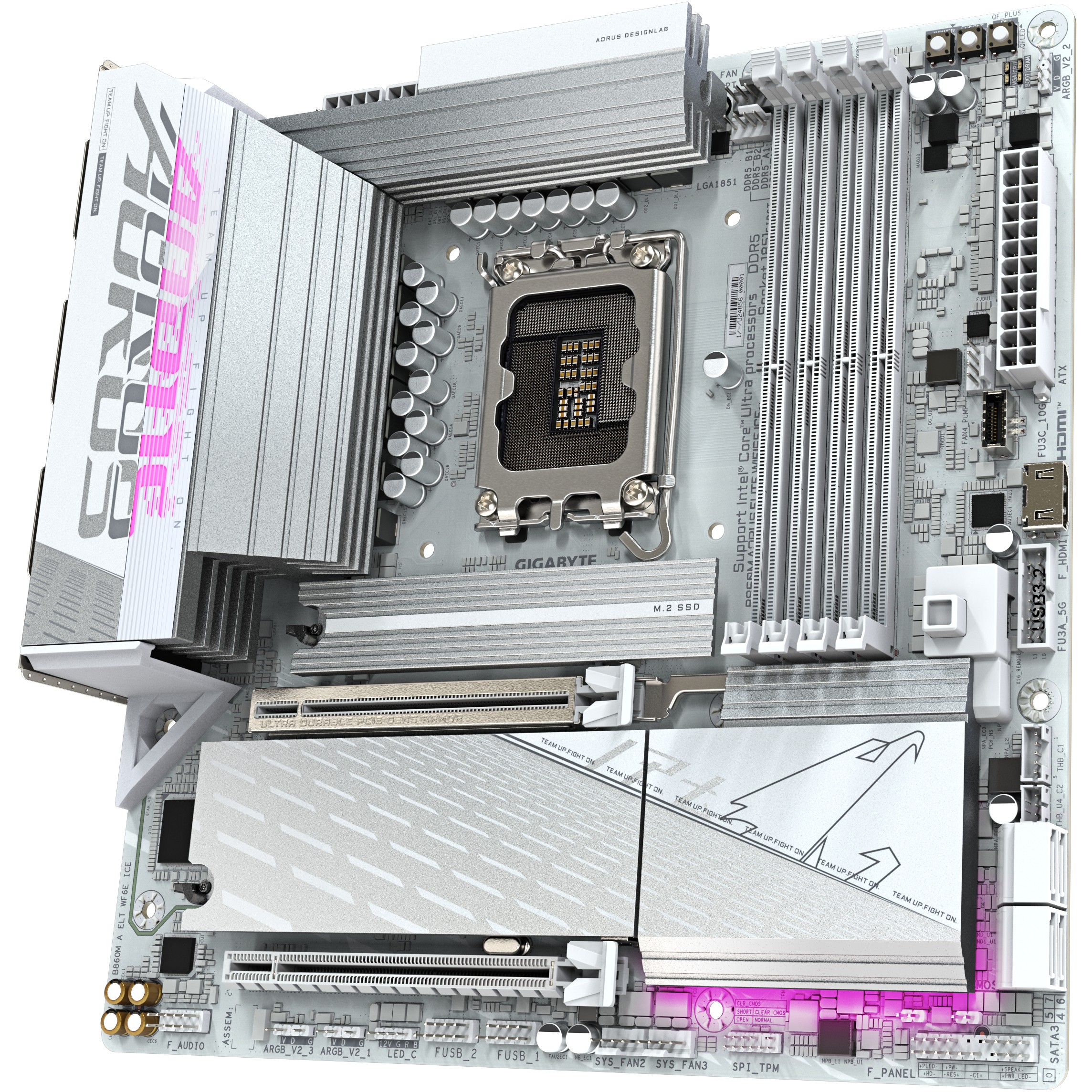 Matična ploča GIGABYTE B860M AORUS ELITE WF6E ICE (Intel Core Ultra Series CPUs, 12+1+2+1 Phases VRM, do 9200MHz DDR5, 1xPCIe 5.0 + 2xPCIe 4.0 M.2, 2.5GbE LAN, WIFI 6E, USB 4)-4
