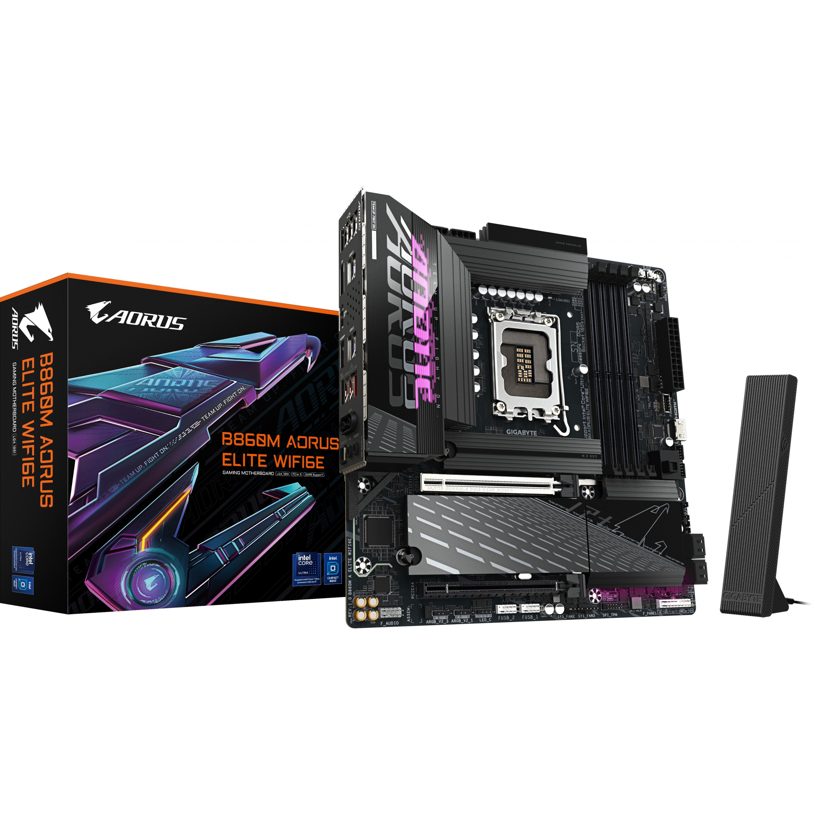 Matična ploča GIGABYTE B860M AORUS ELITE WIFI6E (Intel Core Ultra Series CPUs, 12+1+2+1 Phases VRM, do 9200MHz DDR5, 1xPCIe 5.0 + 2xPCIe 4.0 M.2, 2.5GbE LAN, WIFI 6E, Thunderbolt)-0
