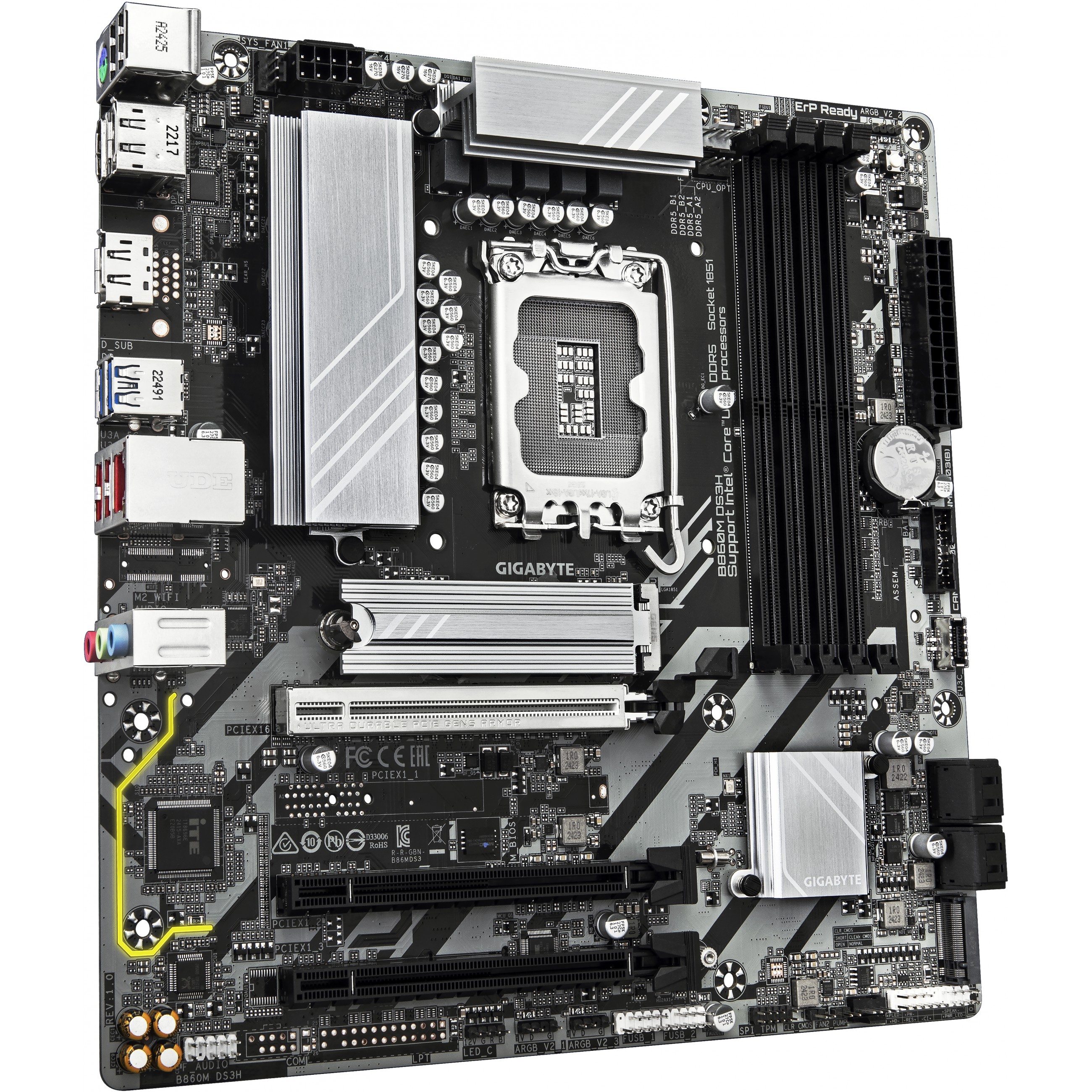 Motherboard GIGABYTE B860M DS3H (intel core ultra series cpus, 5+1+2+1 phases vrm, up to 9066mhz ddr5, 1xpcie 5.0 + 1xpcie 4.0 m.2, 2.5gbe lan, usb 3.2 gen 2)-2