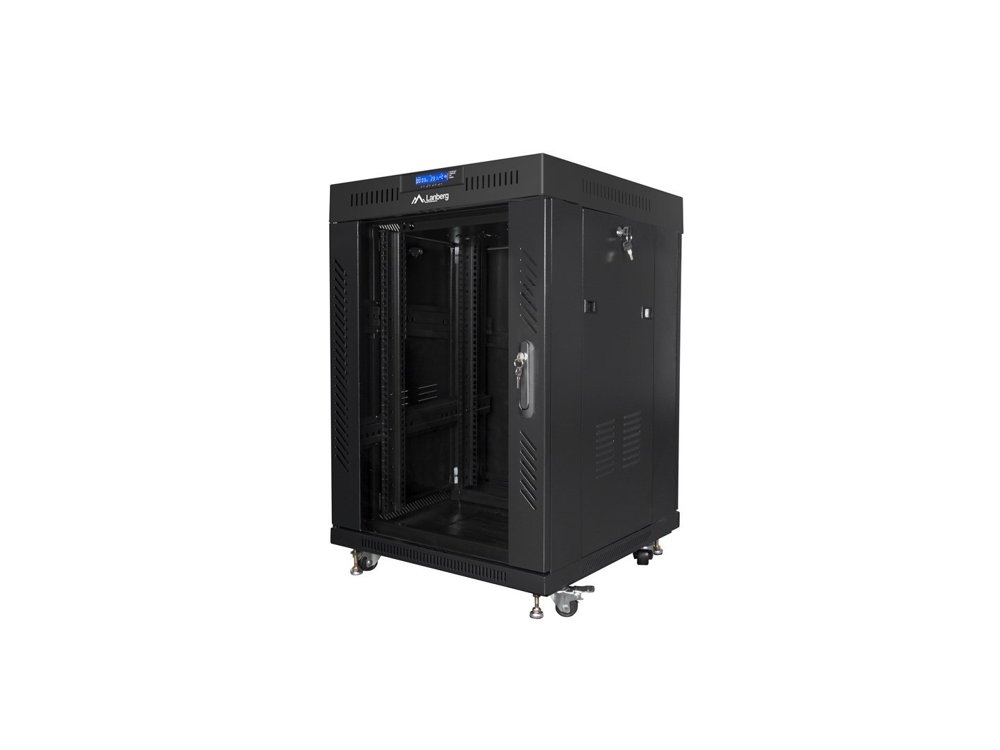Mrežni ormar LANBERG FF01-6615-12B 15U (600x600mm, samostojeći, 800kg nosivost)-0