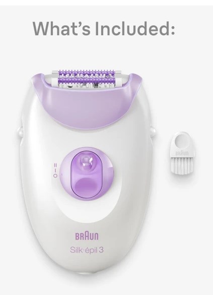 Epilator BRAUN SE3-000 Silk épil 3 (2 brzine, bijelo/ljubičasta)-1