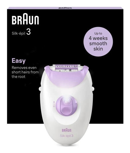 Epilator BRAUN SE3-000 Silk épil 3 (2 brzine, bijelo/ljubičasta)-3