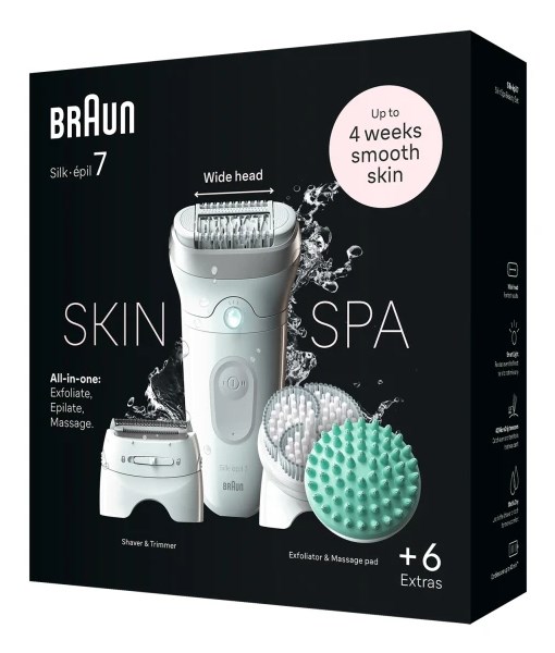 Epilator BRAUN Silk-épil 7 7-081 (40 pinceta, Wet & Dry, bežični, 40 min rada, bijeli)-1