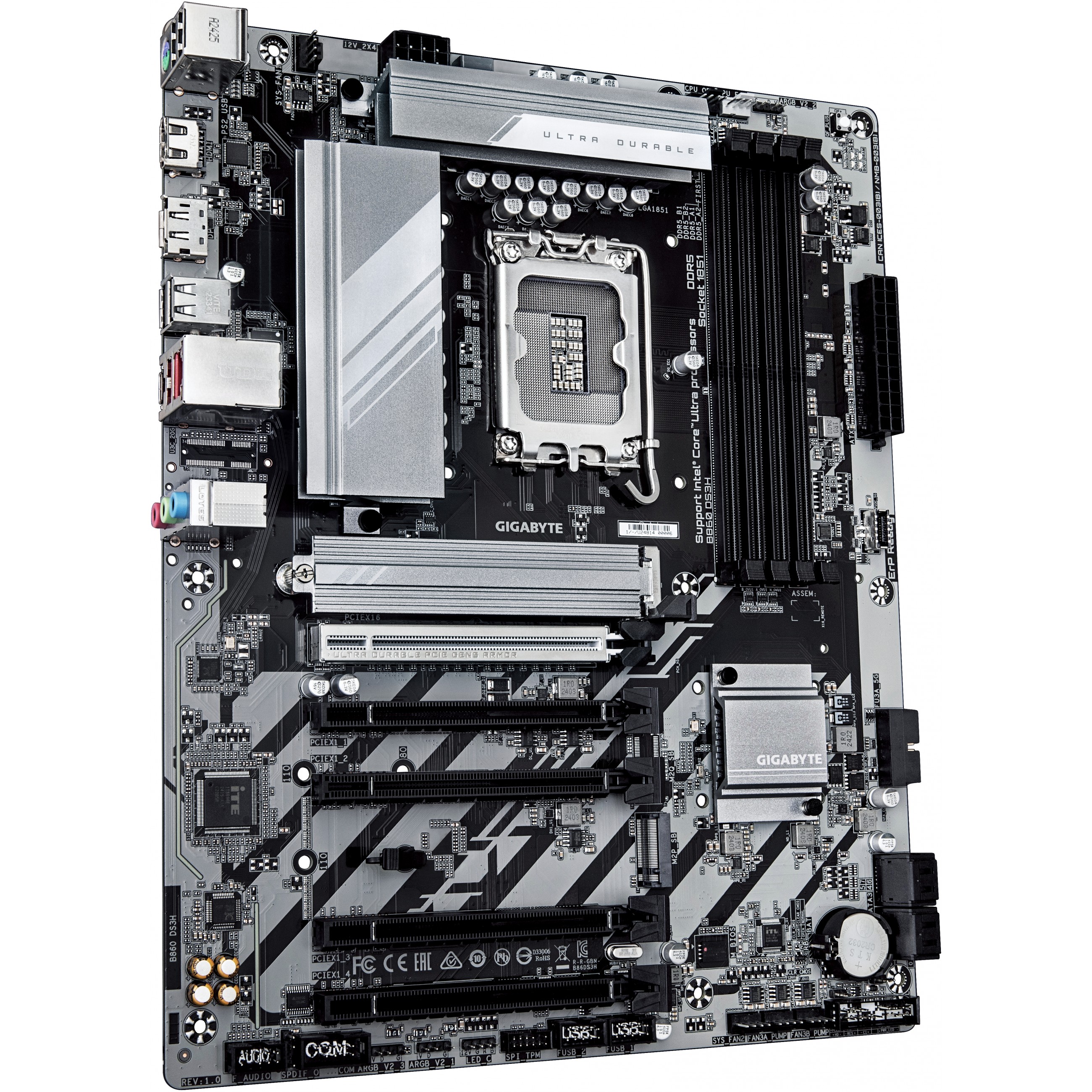 Matična ploča GIGABYTE B860 DS3H (Podržava Intel Core Ultra procesore, 8+1+2+2 faze VRM, do 9066MHz DDR5, 1xPCIe 5.0 + 1xPCIe 4.0 M.2, 2.5 GbE LAN, USB 3.2 Gen 2x2)-2