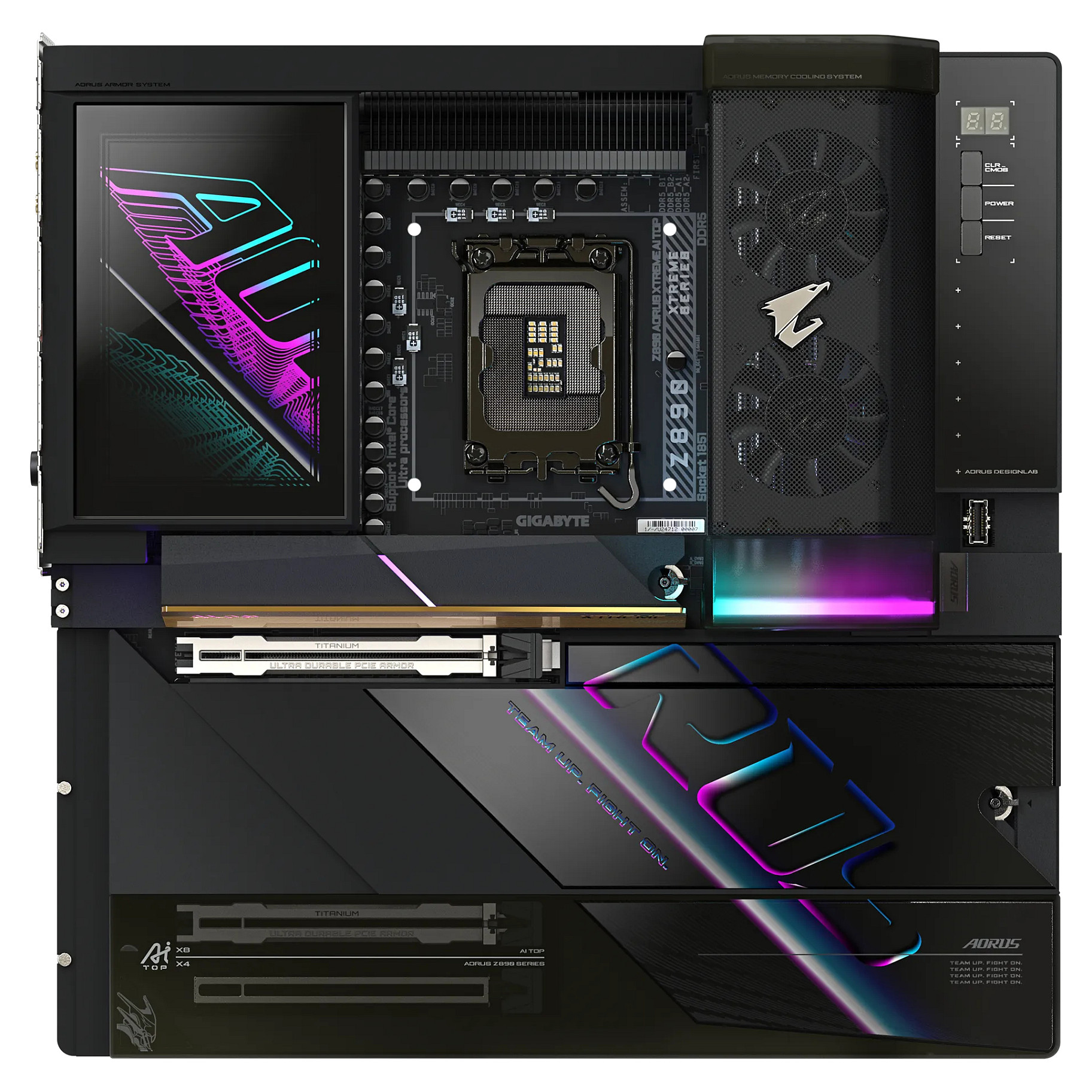 Matična ploča GIGABYTE Z890 AORUS XTREME AI TOP (Podržava Intel Core Ultra (Serija 2) procesore, 22+1+2 faze VRM, do 9500MHz DDR5 (OC), PCIe 5.0 M.2, Wi-Fi 7, Thunderbolt 5)-1