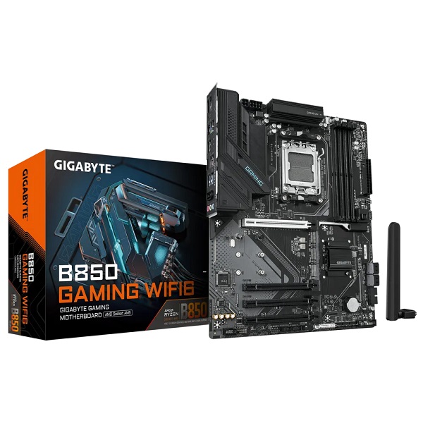 Matična ploča GIGABYTE B850 GAMING WIFI6 (AMD Ryzen 9000 Series CPUs, 6+2+2 Phasen Digital VRM, do 8200MHz DDR5 (OC), 1xPCIe 5.0 + 2xPCIe 4.0 M.2, GbE LAN, WIFI 6, USB 3.2 Gen 2)