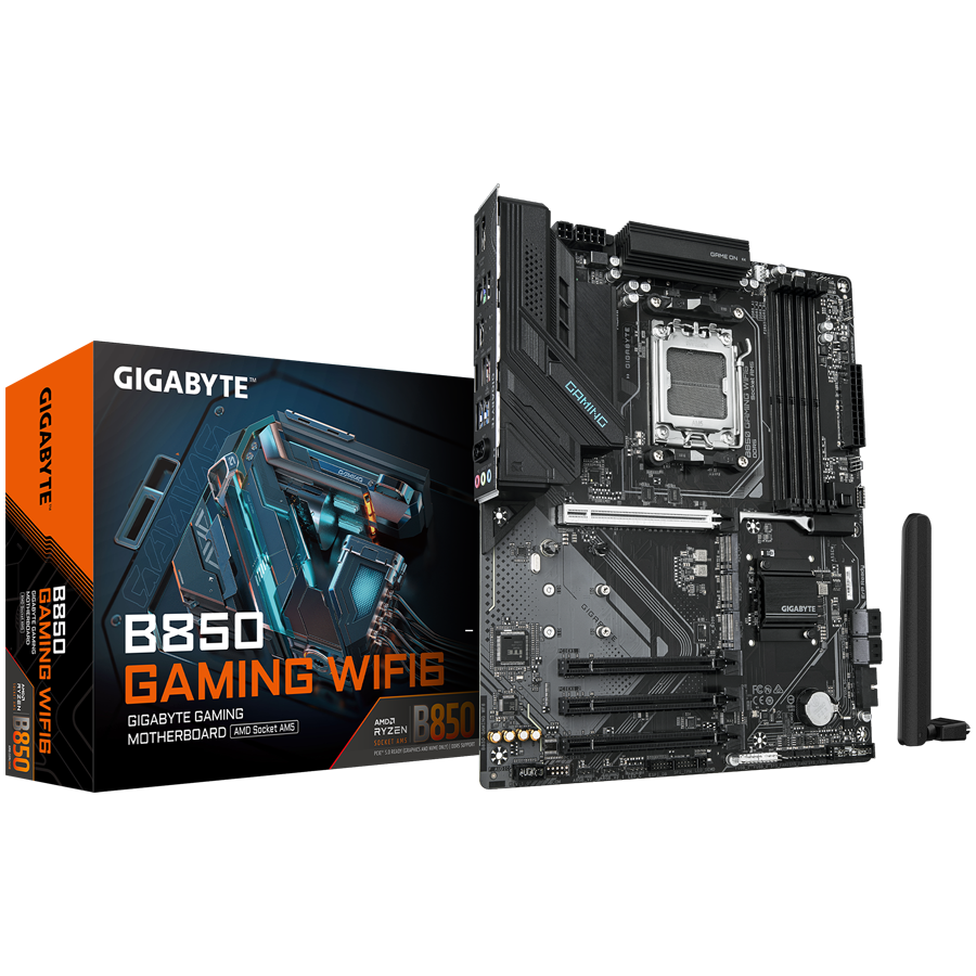 Matična ploča GIGABYTE B850 GAMING WIFI6 (AMD Ryzen 9000 Series CPUs, 6+2+2 Phasen Digital VRM, do 8200MHz DDR5 (OC), 1xPCIe 5.0 + 2xPCIe 4.0 M.2, GbE LAN, WIFI 6, USB 3.2 Gen 2)-1