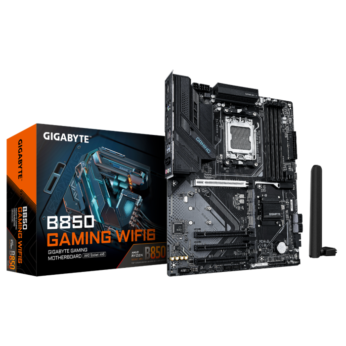 Matična ploča GIGABYTE B850 GAMING WIFI6 (AMD Ryzen 9000 Series CPUs, 6+2+2 Phasen Digital VRM, do 8200MHz DDR5 (OC), 1xPCIe 5.0 + 2xPCIe 4.0 M.2, GbE LAN, WIFI 6, USB 3.2 Gen 2)-3