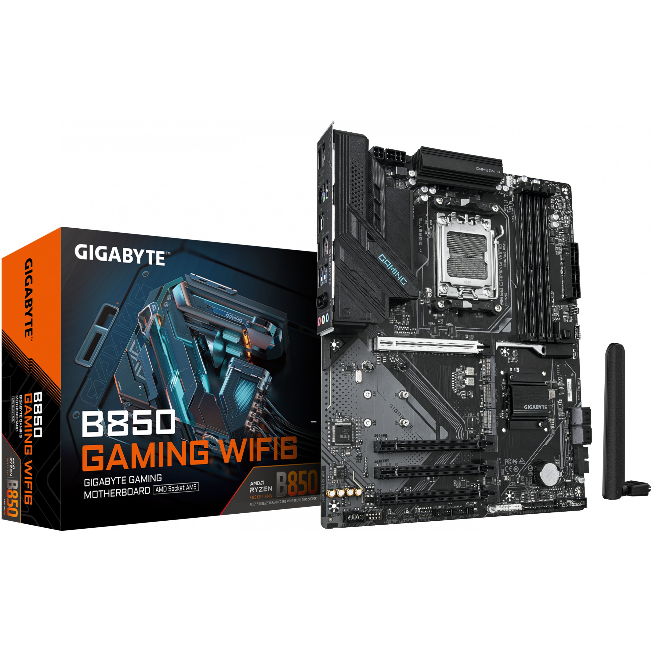 Matična ploča GIGABYTE B850 GAMING WIFI6 (AMD Ryzen 9000 Series CPUs, 6+2+2 Phasen Digital VRM, do 8200MHz DDR5 (OC), 1xPCIe 5.0 + 2xPCIe 4.0 M.2, GbE LAN, WIFI 6, USB 3.2 Gen 2)-7