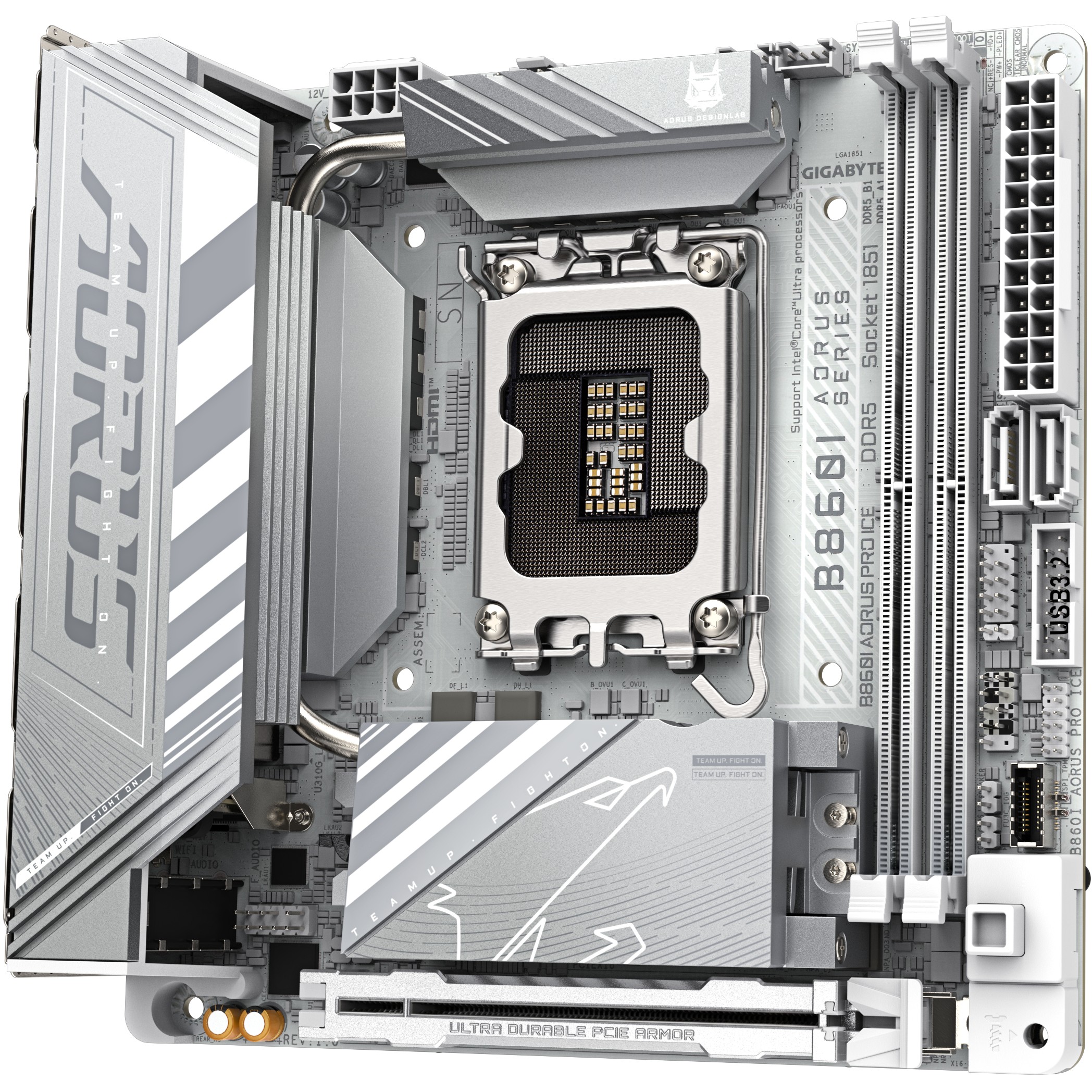 Matična ploča GIGABYTE B860I AORUS PRO ICE (Intel Core Ultra Series CPUs, do 9200MHz DDR5, 1xPCIe 5.0 + 1xPCIe 4.0 M.2, 2.5GbE LAN, WIFI 7, Thunderbolt 4)-3