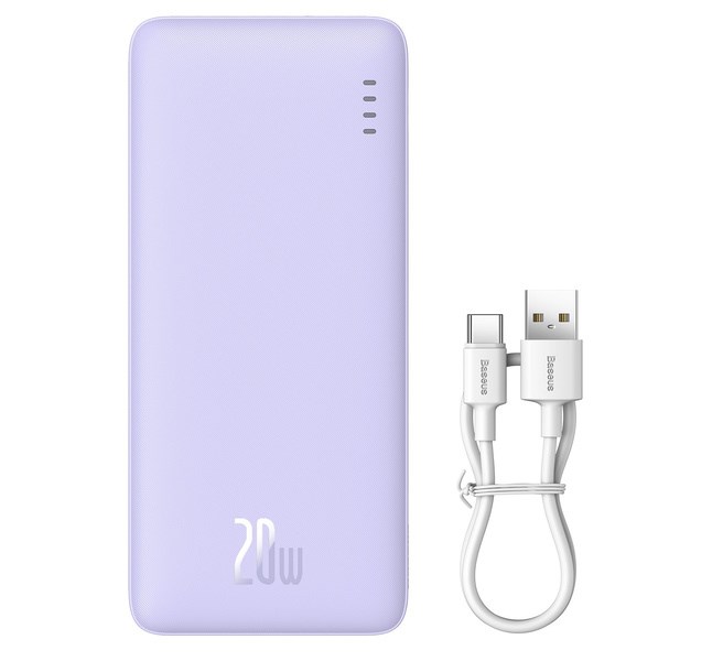 Powerbank BASEUS Airpow PPAP20K (20000 mAh, LiPo, USB Type-C, Micro-USB, USB Type-A, Ljubičasta)-0