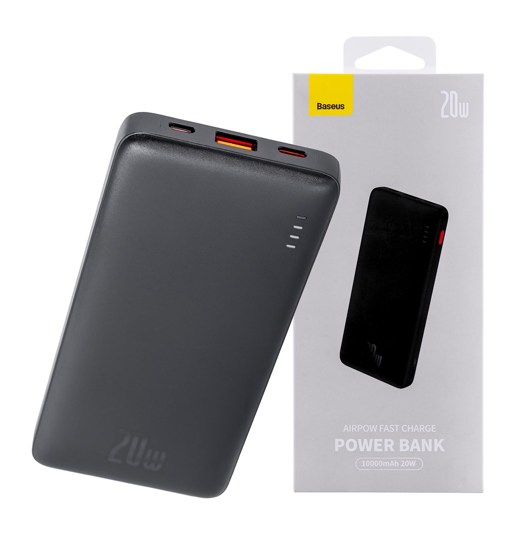Powerbank BASEUS Airpow 10000 mAh (Crna, 20 W, Power Delivery, USB Type-C, Micro-USB)-10