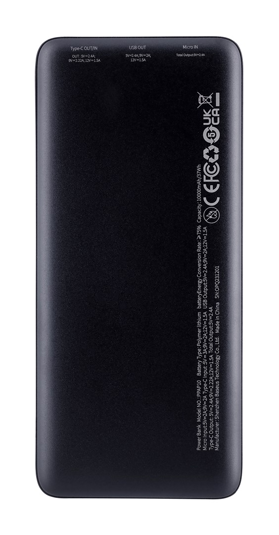 Powerbank BASEUS Airpow 10000 mAh (Crna, 20 W, Power Delivery, USB Type-C, Micro-USB)-1