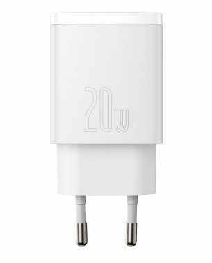 Zidni punjač BASEUS Compact Quick Charger 20W (2x USB-A, 1x USB-C) bijela boja-1