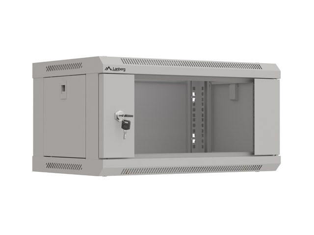 Zidni mrežni ormar LANBERG WF01-5404-10S (19" 4U, 540x350mm, staklena vrata, sivi)