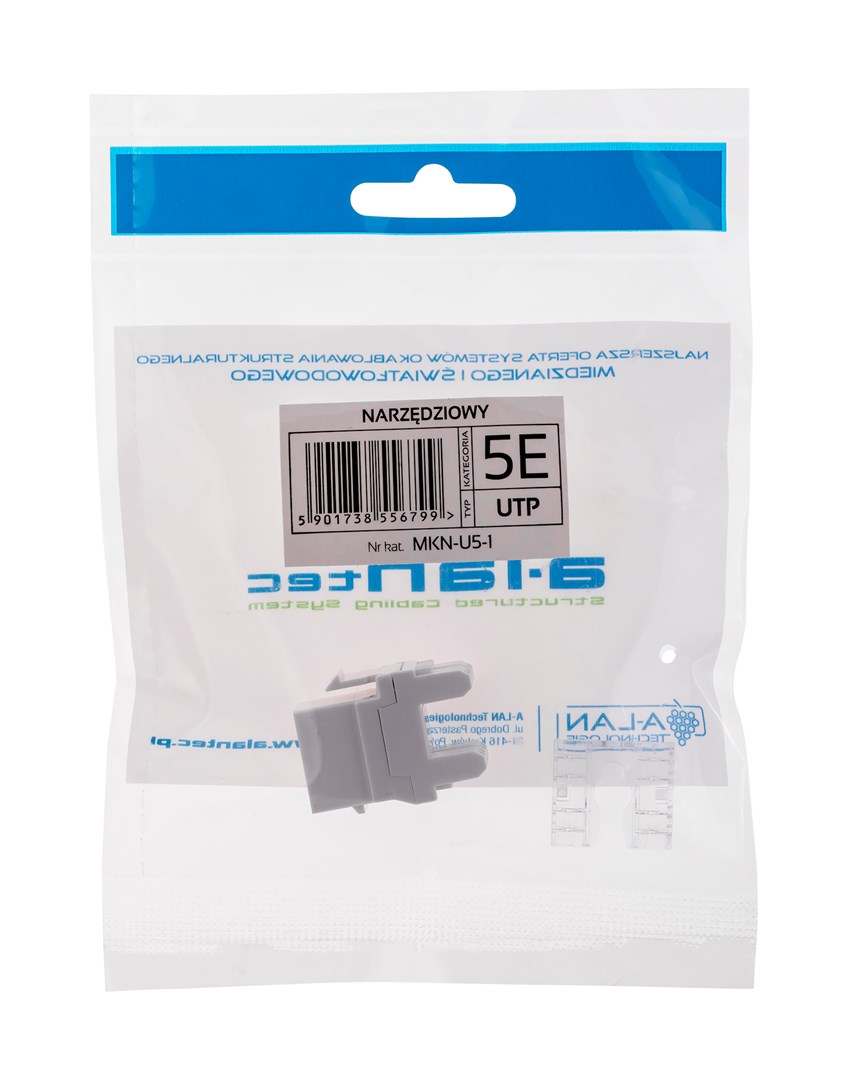 Konektor Alantec MKN-U5-1 (RJ45, bijeli, ženski, ABS sintetika, bronca)-1