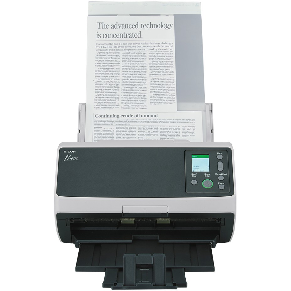 Dokumentscanner FUJITSU fi-8190 (ADF, 90 ppm, 600 x 600 DPI, USB 3.2, crna, siva)