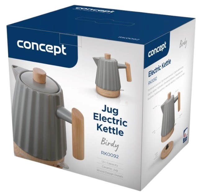 Cajnici električni CONCEPT RK0092 (kapacitet 1.5 L, snaga 1500 W, keramičko kućište, tamnosiva boja)-7