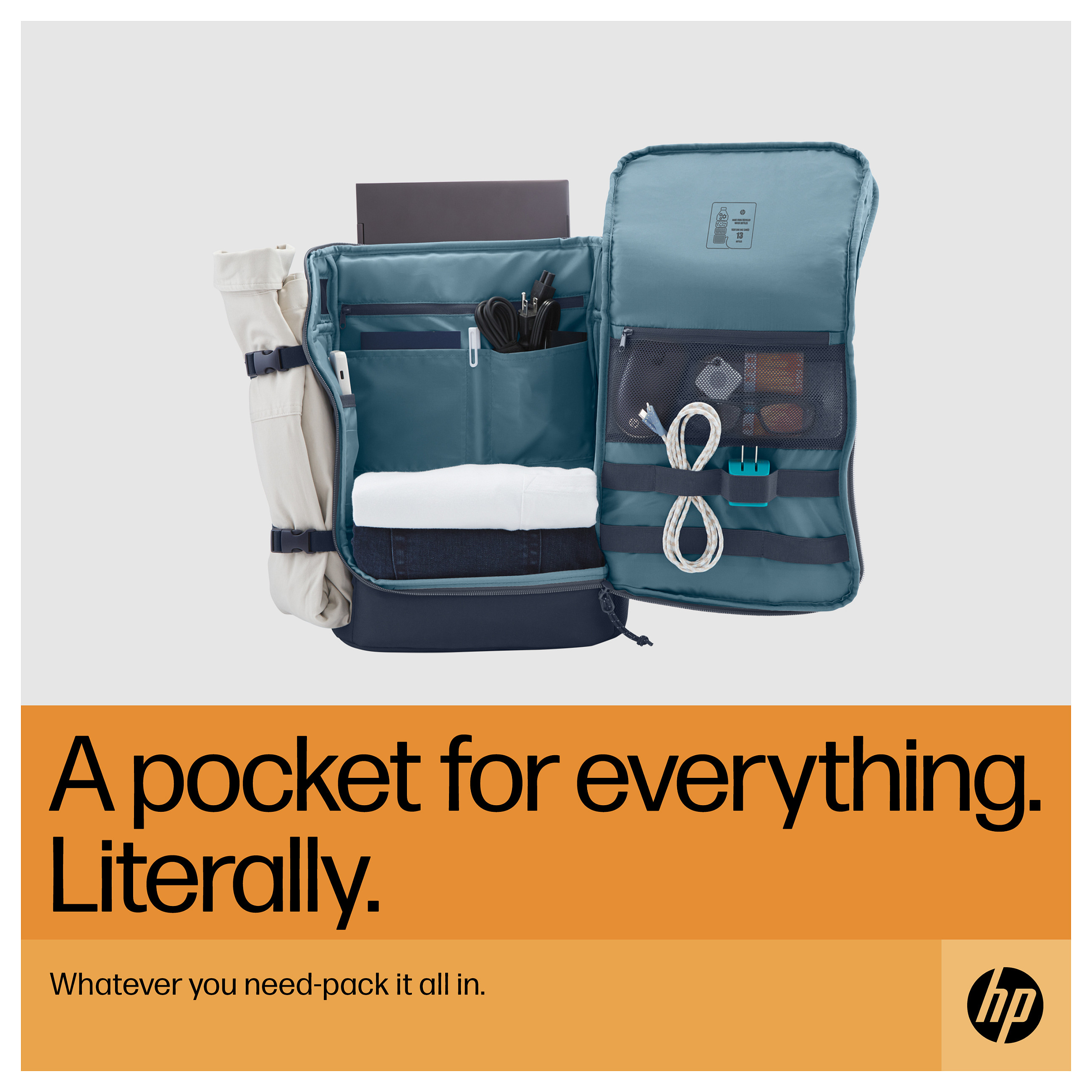 Ruksak za prijenosno računalo HP Travel 25L 15.6" siva boja-7