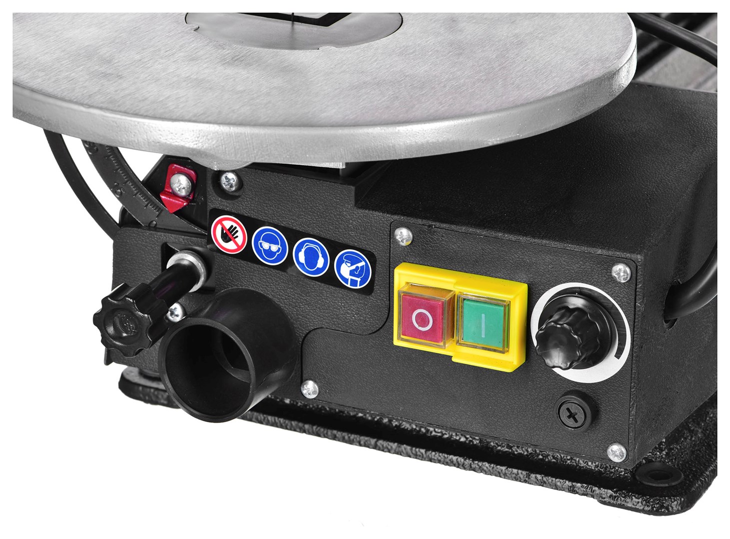 Stacionarna pila SCHEPPACH SD1600V (maksimalna brzina 1700 RPM, minimalna brzina 500 RPM, maksimalna dubina rezanja 40,6 cm, visina rezanja 50 mm, promjer spigota 3,5 cm, kut nagiba stola 0 - 45°, duljina hoda pile 127 mm)-5