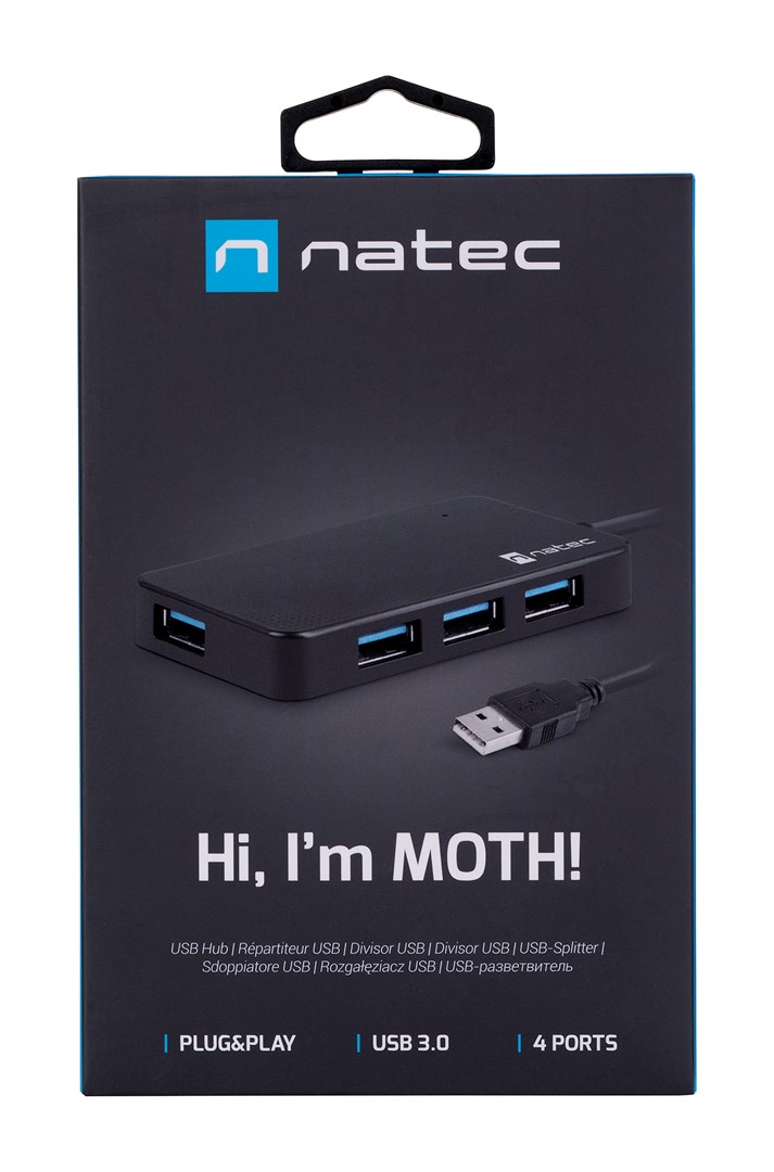 Hub NATEC Moth USB 3.0 (4 porta, crna boja)-7