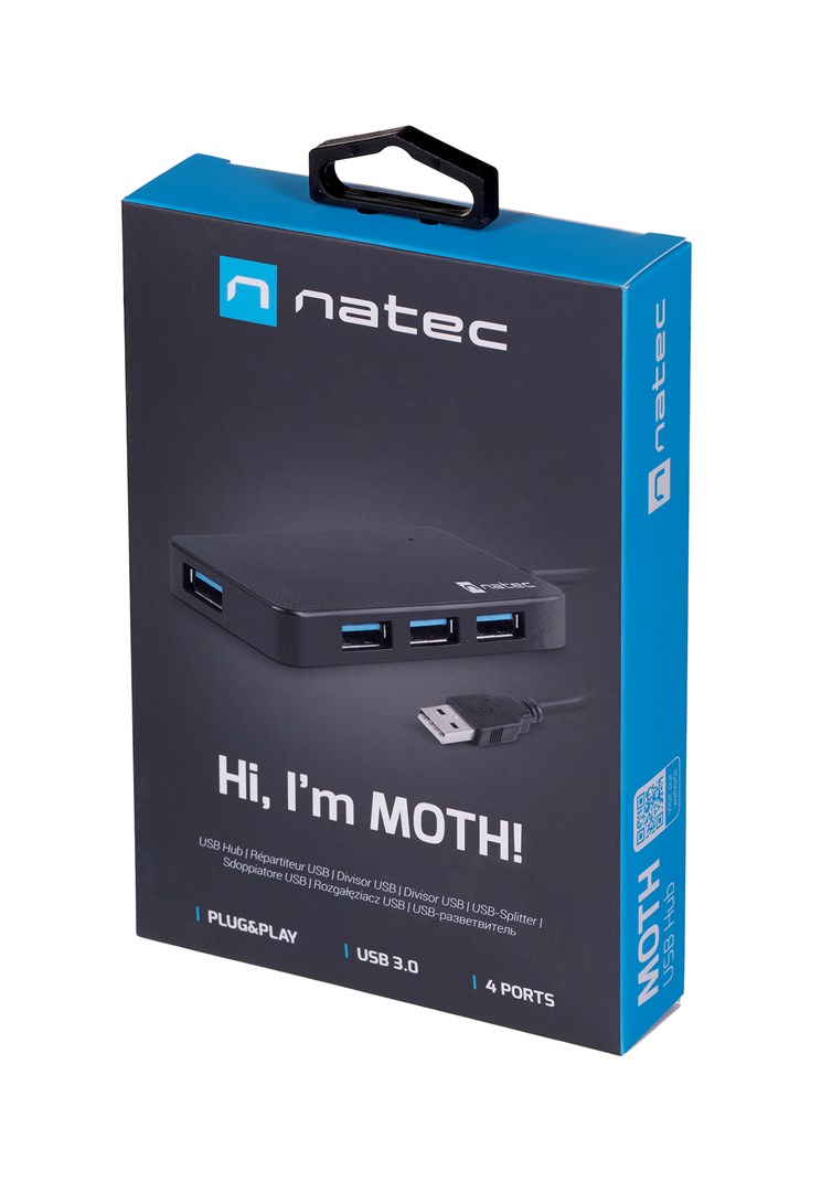 Hub NATEC Moth USB 3.0 (4 porta, crna boja)-2