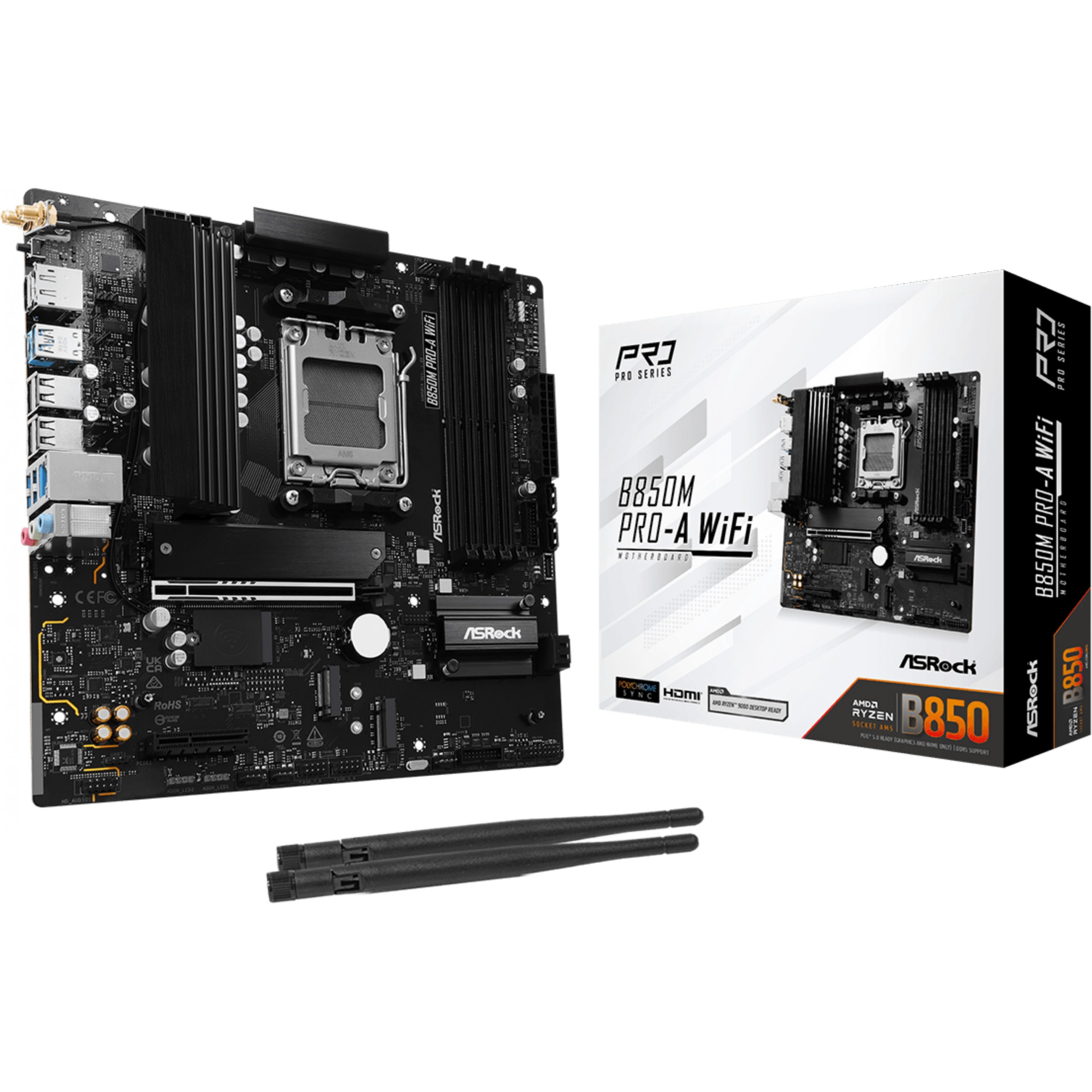 Matična ploča ASROCK B850M Pro-A WiFi (AMD B850, Socket AM5, micro ATX)