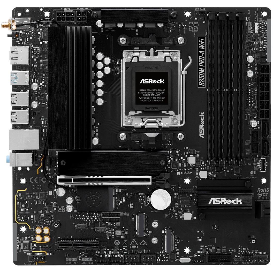 Matična ploča ASROCK B850M Pro-A WiFi (AMD B850, Socket AM5, micro ATX)-1