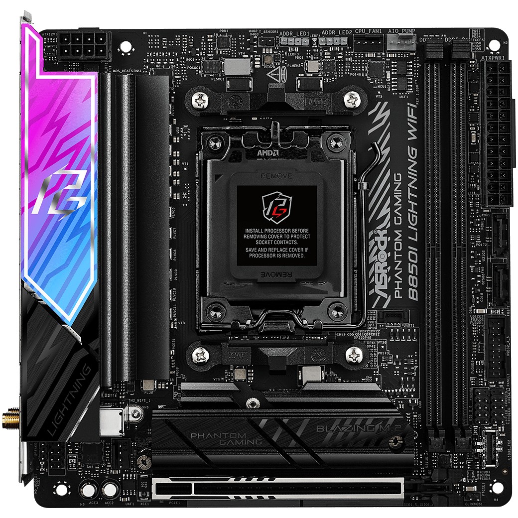 Matična ploča ASROCK Phantom Gaming B850I Lightning WiFi (AMD B850, Socket AM5, mini ITX)-1